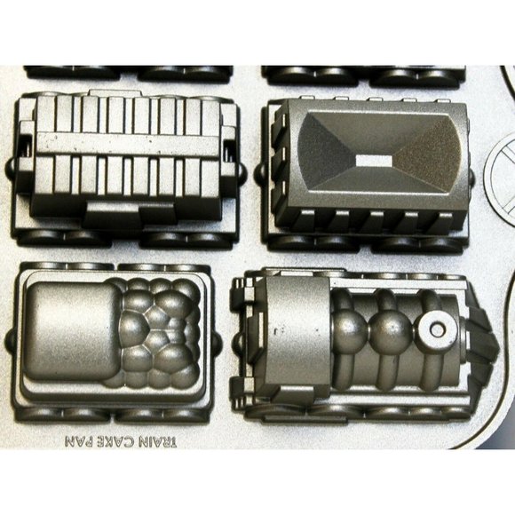 NordicWare Pan Train Cars Mini Bundt Cake Muffin Cupcake Truck 5 cups Classic - Picture 3 of 12